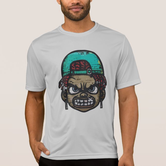 Camiseta Rebelde Urbano: Cara estilo graffiti (Anverso)