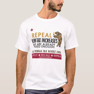 Camiseta Rebelión de impuesto de CA - el nuevo impuesto de