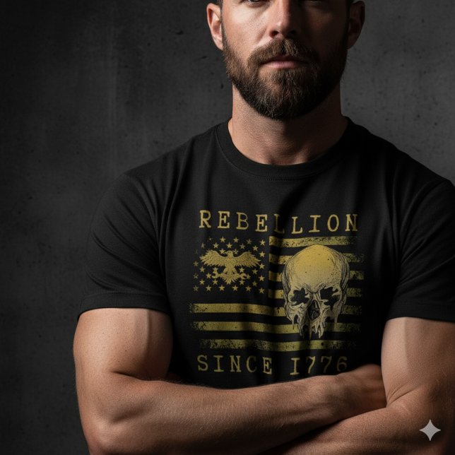 Camiseta Rebellion 1776 American Flag Skull Design T-Shirt (Subido por el creador)