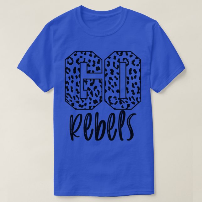 Camiseta Rebels Team Mascot School Spirit Game Night Leopar (Diseño del anverso)
