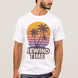Camiseta Rebobinado tiempo retro árbol de palma diseño sola