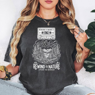 Camiseta Rebobinar a la naturaleza cinta de casete al aire 