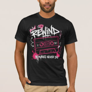 Camiseta Rebobinar Recuerdos Nunca Mueren Retro Graffiti 90
