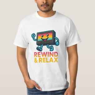 Camiseta Rebobinar & Relajarse – Vibraciones Retro de VHS