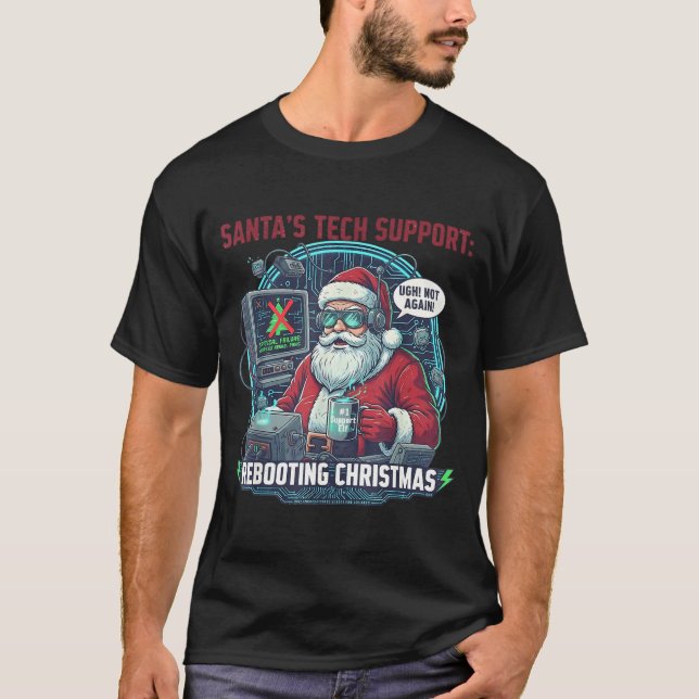 Camiseta Rebooting Tech Support Santa s Lover (Anverso)