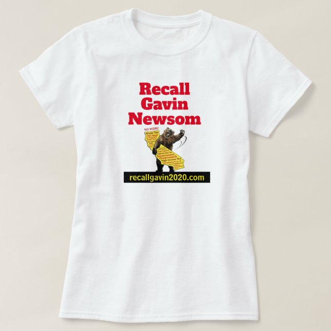 Camiseta Recall Gavin Newsom de un solo lado (Diseño del anverso)