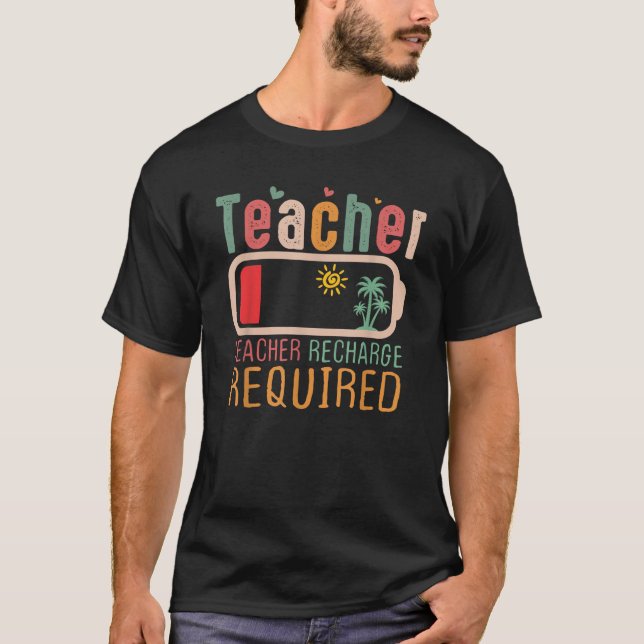 Camiseta Recarga De Verano Para Profesores Requiere Enseñan (Anverso)