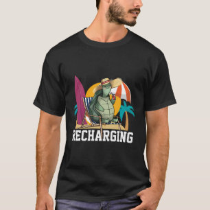 Camiseta Recargando a la tortuga tomando cóctel vacaciones 