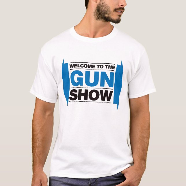 Camiseta Recepción a la demostración de arma - negro y azul (Anverso)