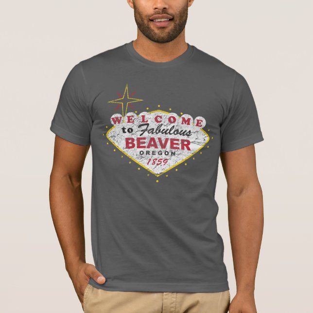 Camiseta Recepción para beaver amor retro del estado del (Anverso)