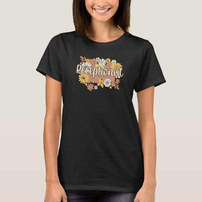 Camiseta Recepción recepcionista Flores Recepcionista (Anverso)