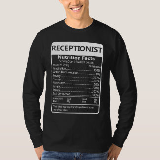 Camiseta Receptionist Nutrition Facts Sarcastic Graphic