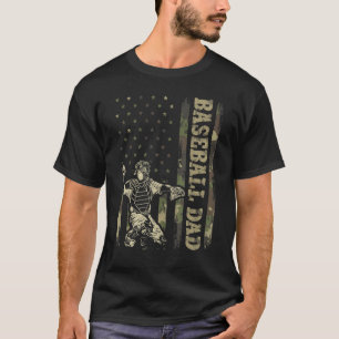 Camiseta Receptor Béisbol Hombre Béisbol Papá Camuflaje Ban