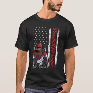 Camiseta Receptor Béisbol Hombres Béisbol Abuelo Bandera Am