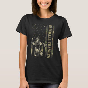 Camiseta Receptor Béisbol Hombres Béisbol Abuelo Camuflaje