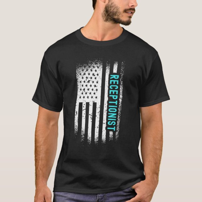 Camiseta Receptor con bandera estadounidense (Anverso)
