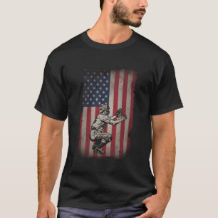 Camiseta Receptor de béisbol bandera americana Usa patrióti
