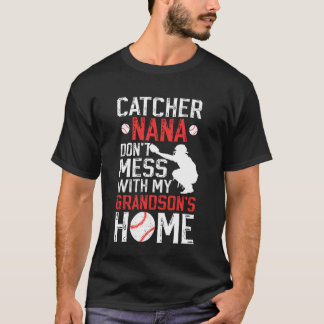 Camiseta Receptor de béisbol Nana Nana divertida de un gato