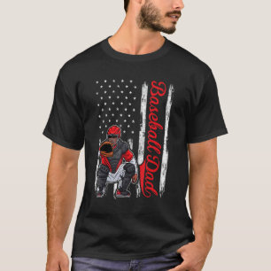 Camiseta Receptor de béisbol para hombres Papá de béisbol B