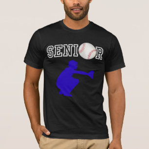 Camiseta Receptor de béisbol senior jugador con silueta azu