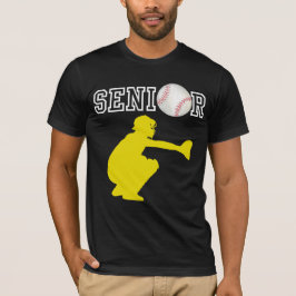 Camiseta Receptor de béisbol senior jugador silueta amarill