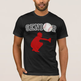 Camiseta Receptor de béisbol senior jugador silueta roja