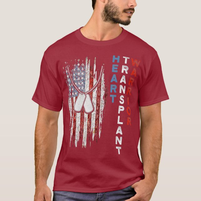 Camiseta Receptor de trasplante de corazón Bandera de los E (Anverso)