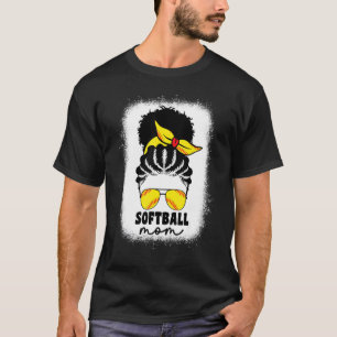 Camiseta Receptora de Softbol Madre Afroamericana Negra Lan