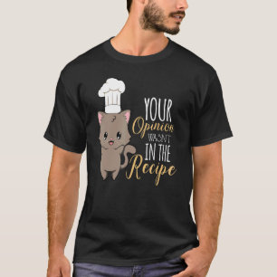 Camiseta Receta Culinaria de Cocina de Gato Restaurante Che