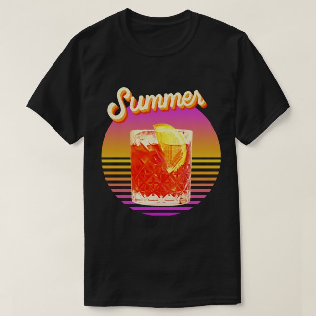 Camiseta Receta de Aperol Spritz - Cócteles de verano (Diseño del anverso)