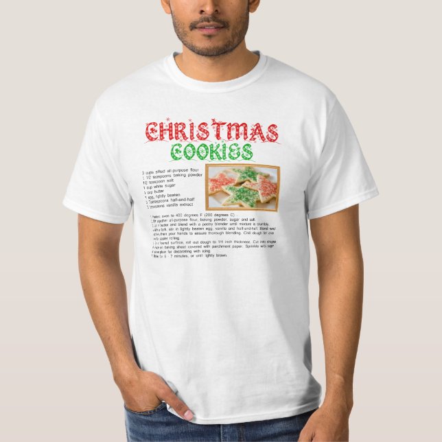 Camiseta Receta de las galletas del navidad (Anverso)