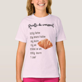 Camiseta Receta de pastelería croissant Niños adolescentes 