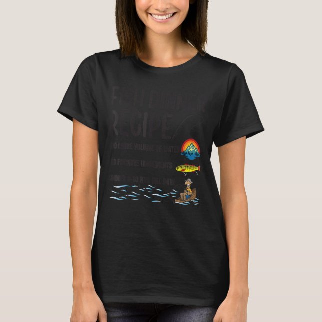 Camiseta Receta de pescado para cenar pescando anguloso (Anverso)
