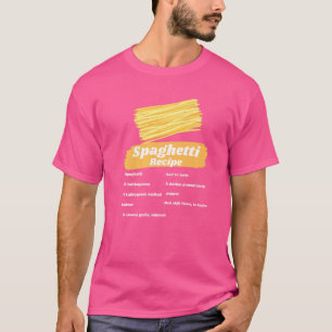 Camiseta Receta de Spaghetti Cocina Italiana Vestido Chef