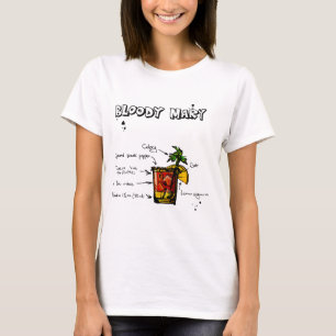 Camiseta Receta del cóctel del bloody mary