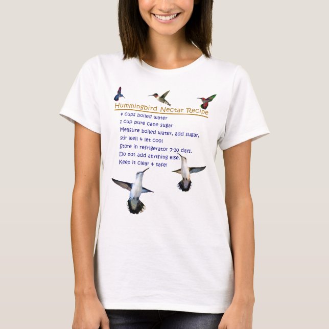 Camiseta Receta del néctar del colibrí (Anverso)