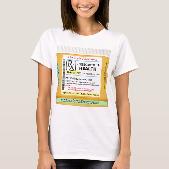 Camiseta Receta divertida para la salud (Anverso)