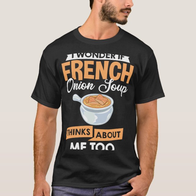 Camiseta Receta francesa de sopa de cebolla mezcla de queso (Anverso)