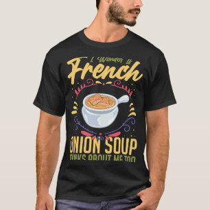 Camiseta Receta francesa de sopa de cebolla mezcla de queso