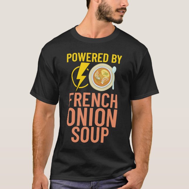 Camiseta Receta francesa de sopa de cebolla mezcla de queso (Anverso)