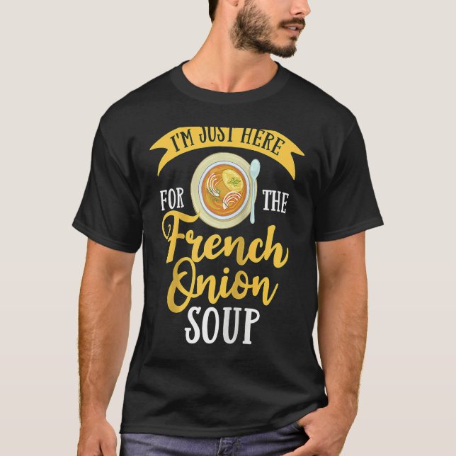 Camiseta Receta francesa de sopa de cebolla mezcla de queso (Anverso)