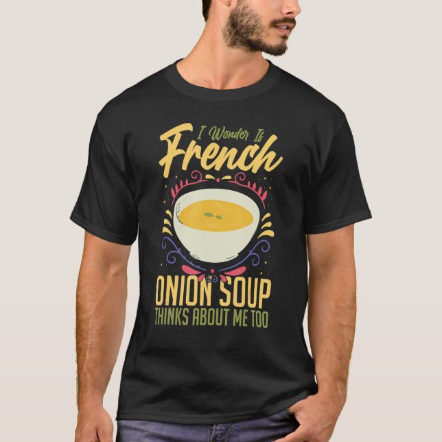 Camiseta Receta francesa de sopa de cebolla mezcla de queso (Anverso)