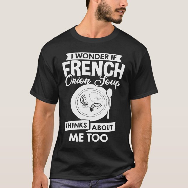 Camiseta Receta francesa de sopa de cebolla mezcla de queso (Anverso)