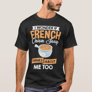 Camiseta Receta francesa de sopa de cebolla mezcla de queso