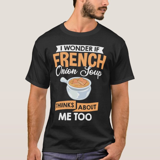 Camiseta Receta francesa de sopa de cebolla mezcla de queso (Anverso)