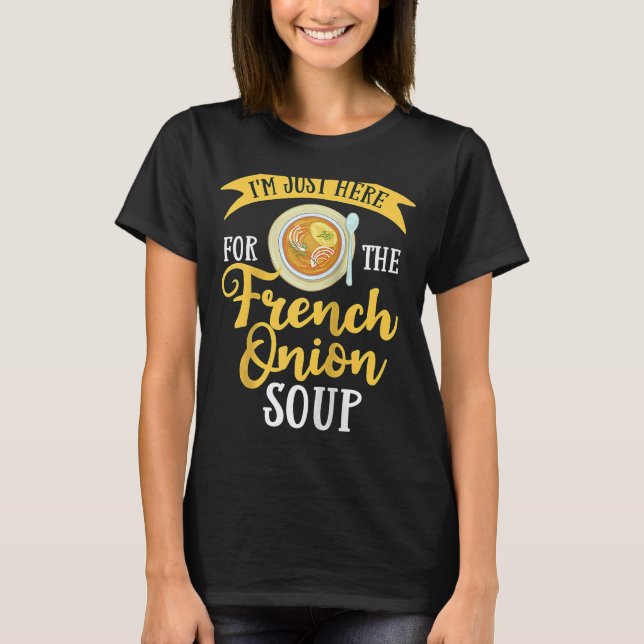 Camiseta Receta francesa de sopa de cebolla mezcla de queso (Anverso)