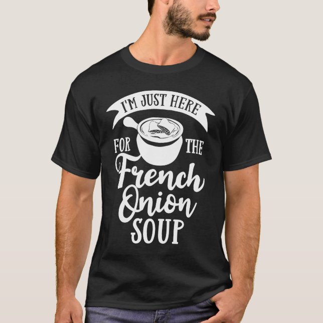 Camiseta Receta francesa de sopa de cebolla mezcla de queso (Anverso)