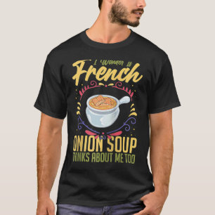 Camiseta Receta francesa de sopa de cebolla mezcla de queso