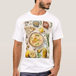 Camiseta Receta Hummus de granja a mesa: comida orgánica ár
