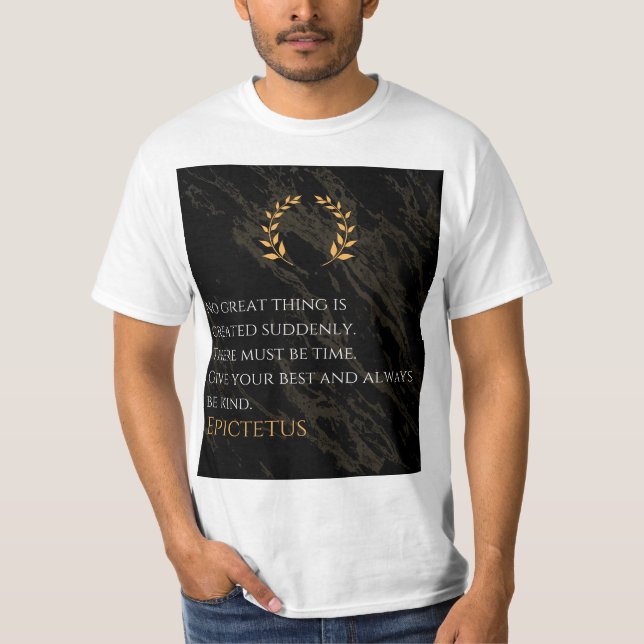 Camiseta Receta para la grandeza de Epictetus (Anverso)